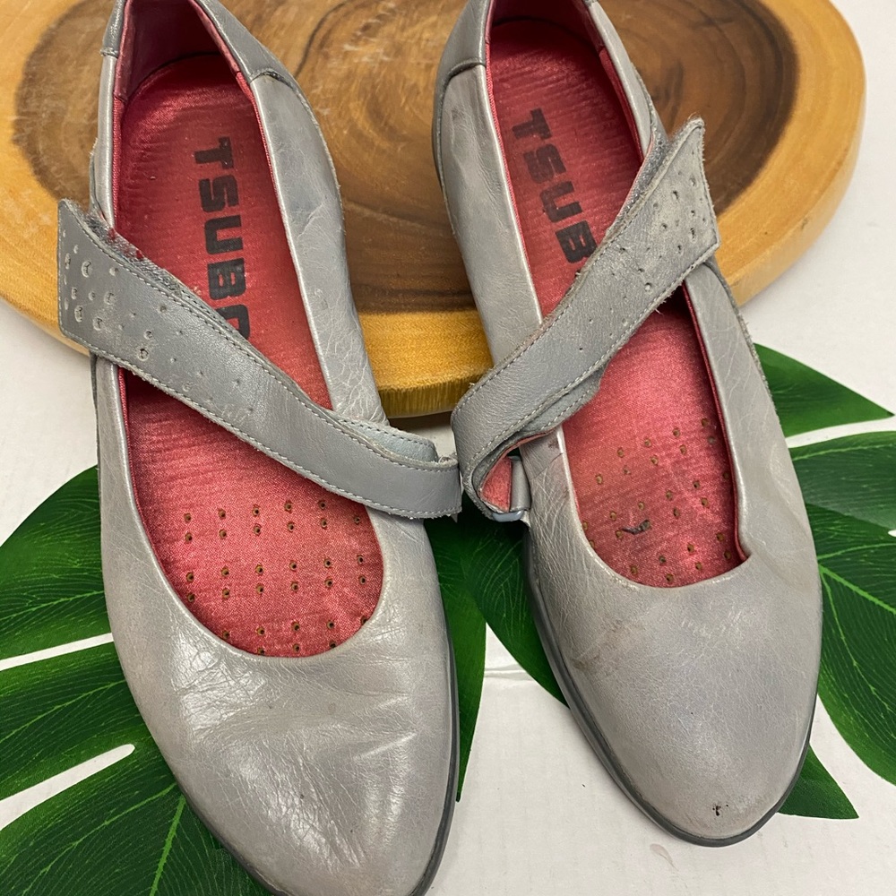 TSUBO Leather Grey Mary Janes Flats - Picture 3 of 8